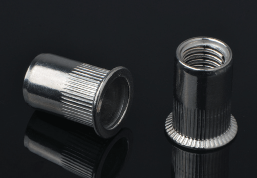 Hindi kinakalawang na asero countersunk head knurled body rivet nuts bukas na uri