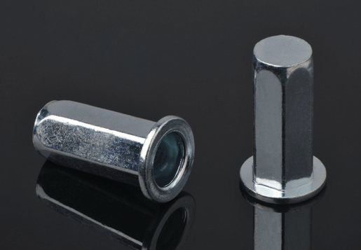 Bakal flat head buong hex body rivet nut sarado end type