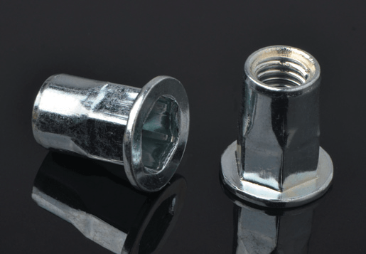 Steel Flat Head Inner-Hex Body Rivet Nut Open Type