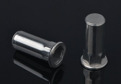 Hindi kinakalawang na asero flat ulo panloob-hex body rivet nut sarado end type