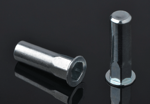 Steel Flat Head Inner-Hex Body Rivet Nut Sarado na Uri ng Pagtatapos