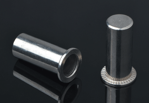 Hindi kinakalawang na asero flat head round body plain rivet nut closed end type