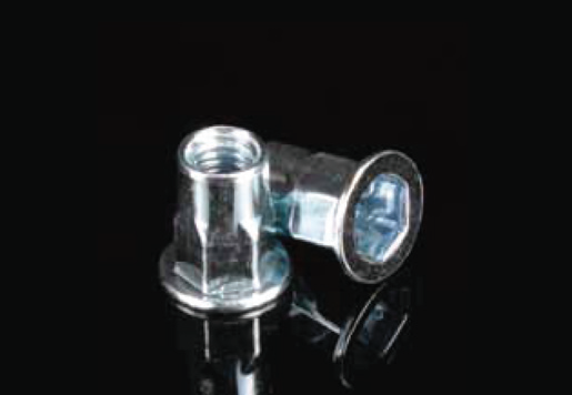Flat head square body blind rivet nuts