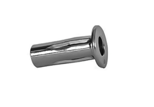 Flat head slotted body blind rivet nut